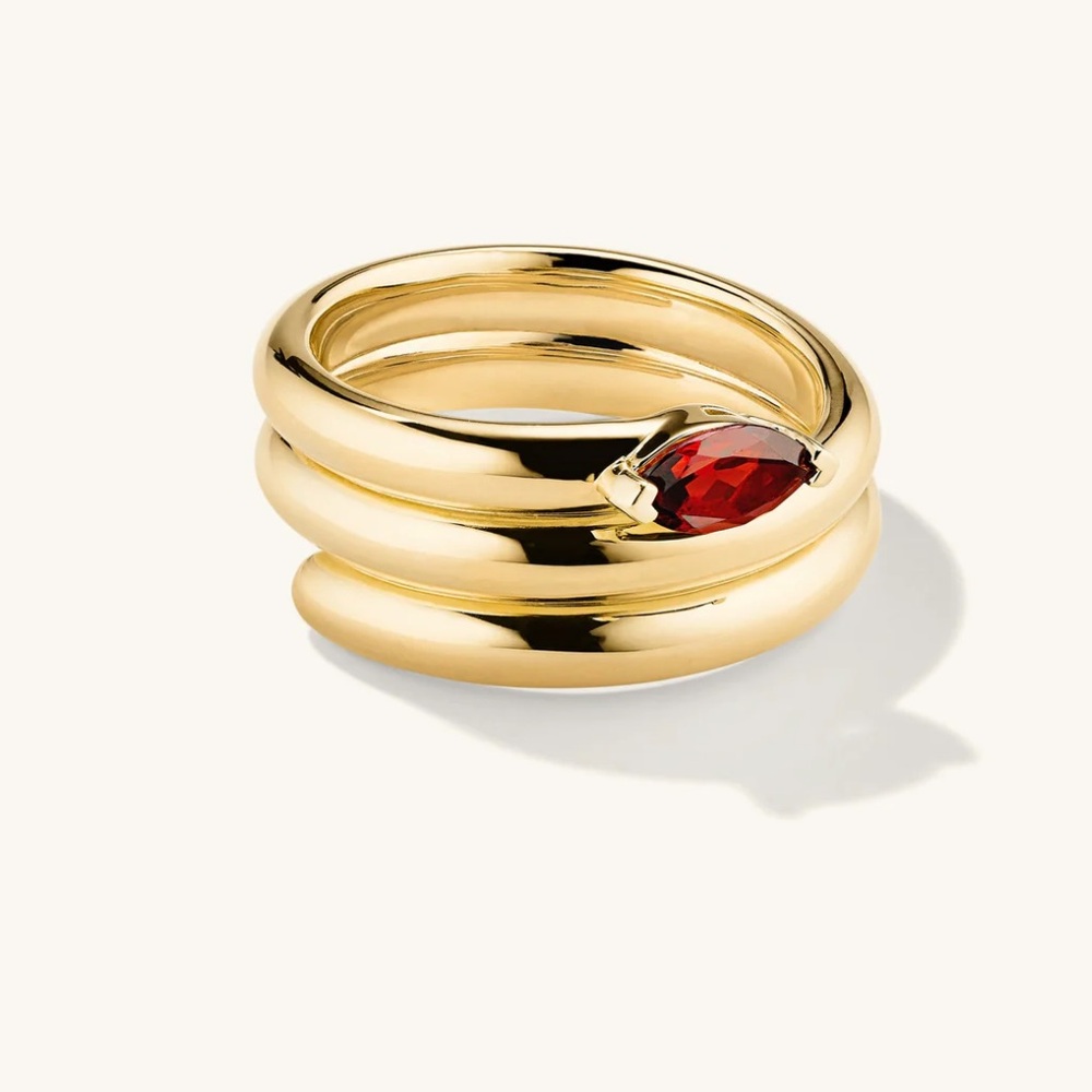 Mejuri Boa Gemstone Coil Ring